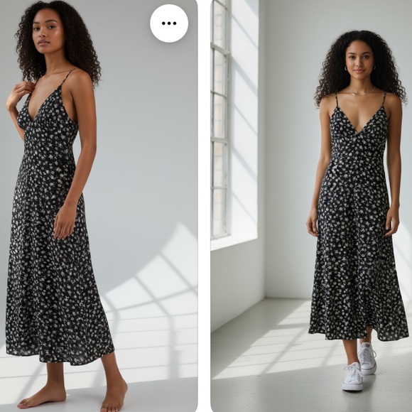 Storia Dresses & Skirts - Storia strappy black and white floral print midi dress small